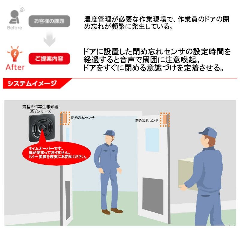 ドアの閉め忘れの注意喚起 | PATLITE SHOP